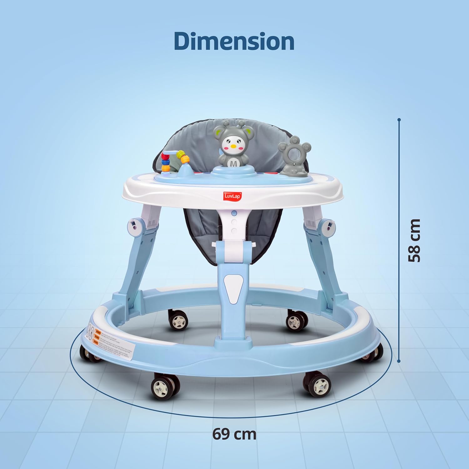 Usmile Toys LuvLap 360° Joy baby walker in orange, offering stable support and engaging playtime for toddlers. www.usmile.toys